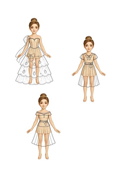 asya bijuteri مجموعة دمية الأميرة الورقية من باييا آند دير – 40 قطعة من الملا...