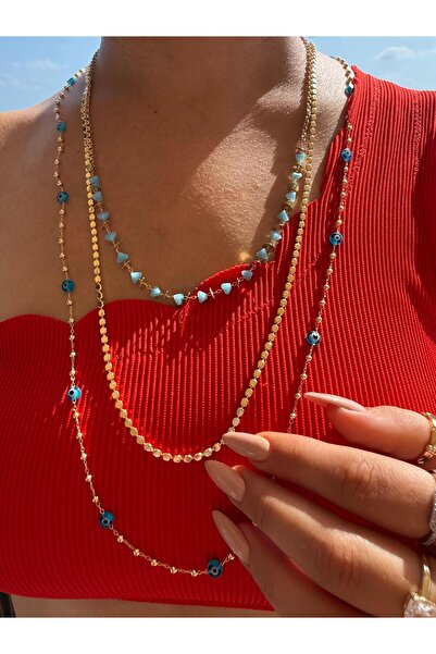 XUPING JEWELRY Renkli Taşlı 90cm Kolye