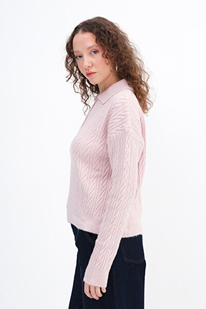 Addax Buttoned Collar Knitwear Sweater K3457