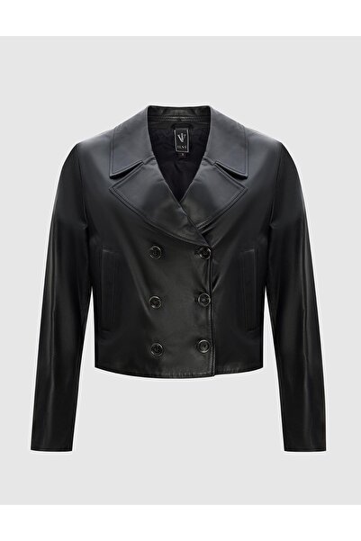 İLVİ Soleil Genuine Leather Black Women's Leather Jacket