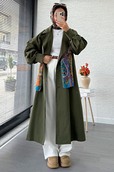 MELEK ARAZ Premium Balloon Cuff Women's Trench Coat – Khaki