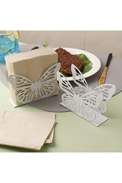 VENON White Butterfly Metal Napkin Holder Table Restaurant Coffee Shop Hotel Napkin Holder Organizer