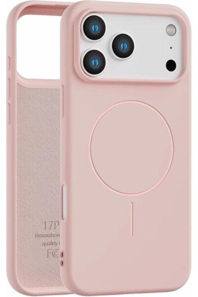 Mobcos جراب سيليكون مغناطيسي فاخر لسلسلة iPhone (وردي، iPhone 17 Pro Max)