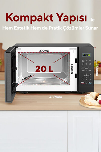 KUMTEL HM-12 Dijital Mikrodalga Fırın - Siyah