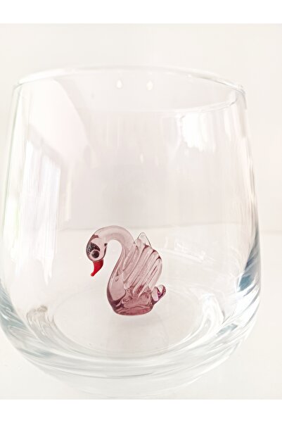 ADAMODART Decorative Water Glass with Swan Glass Figure - Single