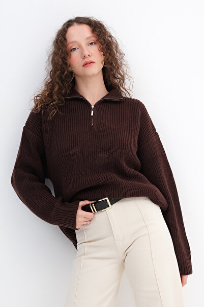 Addax Tricotaj cu guler cu fermoar Pulover K3474