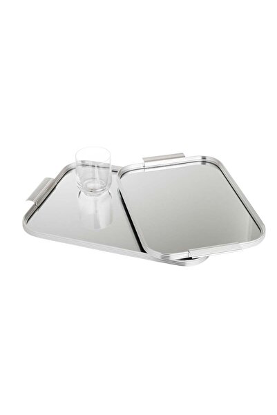 Host 2-piece rectangular steel serving tray set with mirror
