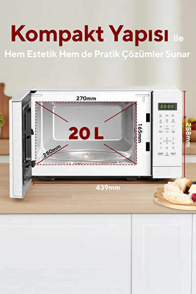 KUMTEL HM-11 Dijital Mikrodalga Fırın - Beyaz