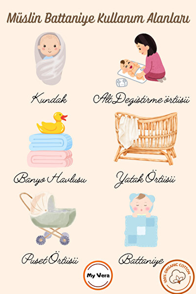 MyVera 4-Layer Muslin Baby Blanket - Green - 100% Cotton