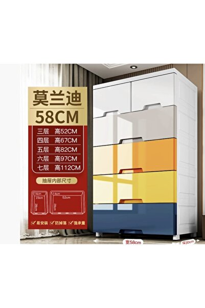 OEM Plastic organizer with 5 drawers, modern pastel design, 58x30x110cm