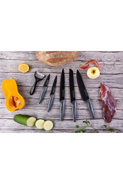 Royalty Line Set cuțite bucătărie 5 piese – Înveliș antiaderent, design negru