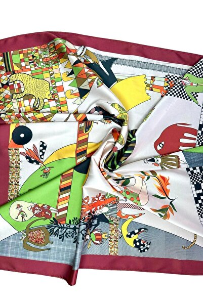 Bolder Scarf 45*100 cm Burgundy/Figure Scarf