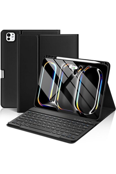 HYX Keyboard Case for iPad Pro 11-inch (M4) 2024, Detachable Bluetooth Keyboard Case with Pencil