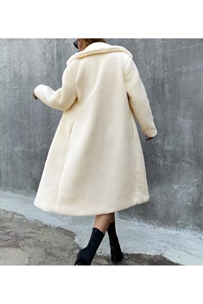 ITALY Palton Teddy Alb