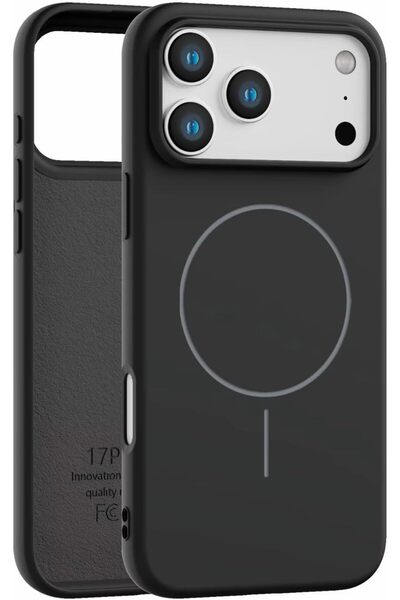Mobcos جراب سيليكون مغناطيسي فاخر متوافق مع سلسلة iPhone (أسود، iPhone 17 Pro...