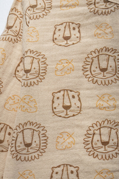 Lamonde Muslin Shirt Salopet with Lion Pattern