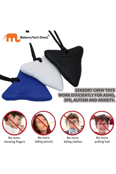 Generic قلادات مضغ للأطفال ذوي الحساسية الحسية، عبوة من 3 قلادات مضغ من السيل...