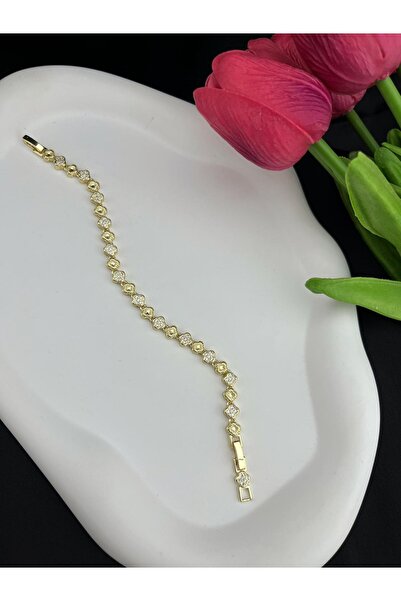 Çelik Yonca Model Altın Kaplama Bileklik