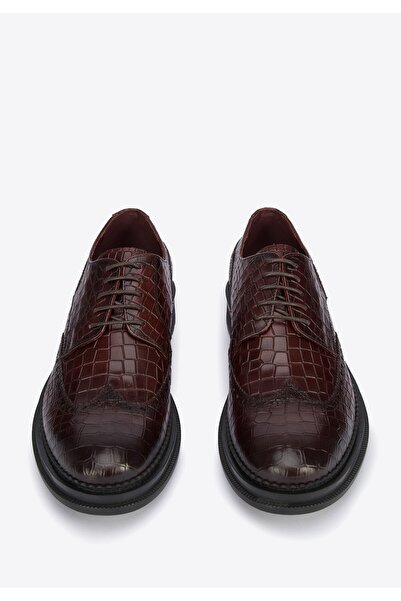 Wittchen Men's Croco Leather Brogues Burgundy Burgundy Leather