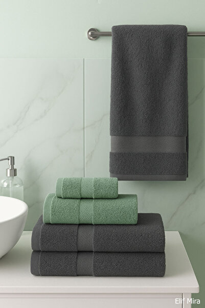 Elif Mira 4-Piece Bath Towel Set 100% Cotton 70X140 cm Pleasure