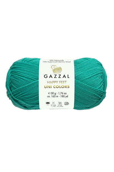 Gazzal Happy Feet Uni Colors %75 Merino %25 Polyamide Knitting Yarn 50 g / 16...
