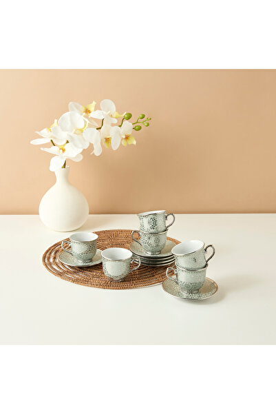 Lifestyle طقم قهوة جيو من البورسلين، ١٢ قطعة - ٩٠ مل