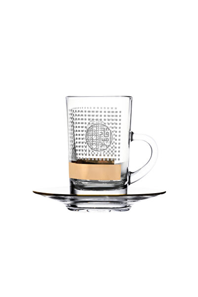 Dimlaj طقم شاي زجاجي هافانا CB/12-ذهبي