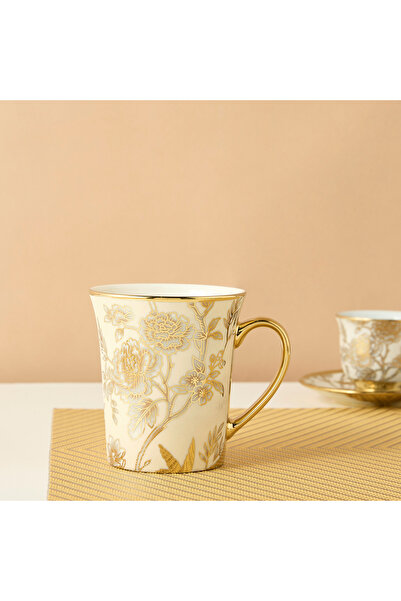 Lifestyle كوب زهرة مطبوع عليه زهور من الخزف العظمي الجديد