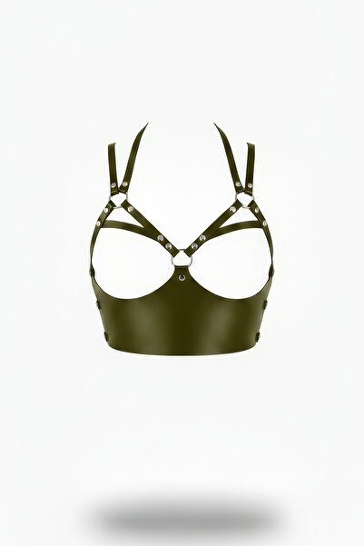 Angels Passion Curea de damă kaki, curea groasă și elegantă, cu detaliu de co...