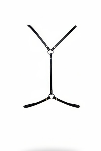 Angels Passion Curea neagră pentru femei, ajustabilă, cu inel în formă de O, ...