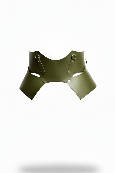 Angels Passion Khaki Women's Wide Casual Faux Leather Belt