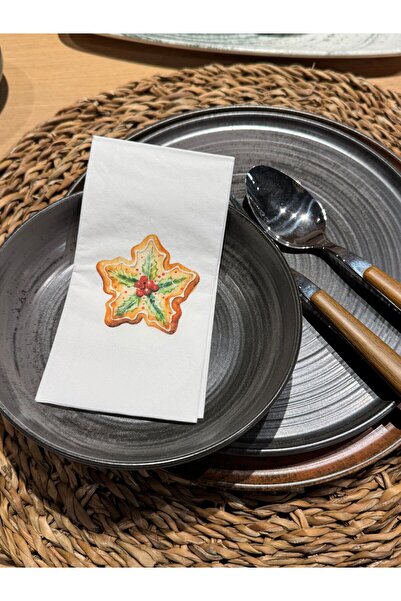 busrasdesign New Year Star Cookies Printed Presentation Napkins 16-Pack