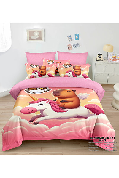 FIONNA.RO Finet Bedding For Children With Elastic - Capybara On Unicorn