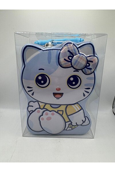 Market Anahtarlı Kedi Kumbara – Sevimli Metal Kilitli Çocuk Kumbarası