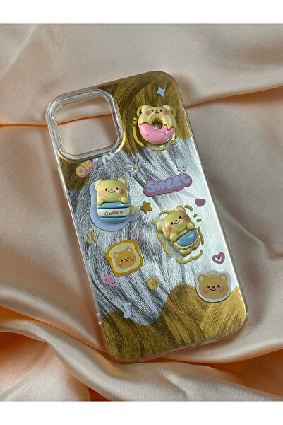 Enes Elektronik حافظة متوافقة مع آيفون 13 بتصميم دب لطيف وحيوانات جذابة