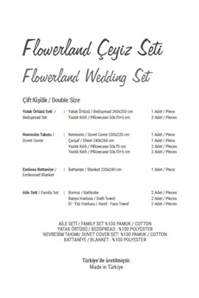 Özdilek Flowerland Double Dowry Set 16 Pieces Cappuccino