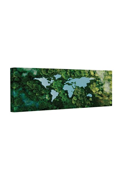 4Decor Tablou canvas 4Decor, Green map, 50x150cm, DE0334