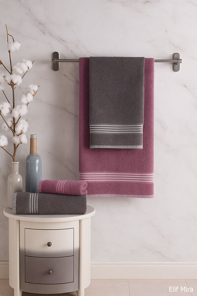 Elif Mira 4-Piece Bath Towel Set 100% Cotton 70X140 cm Pleasure