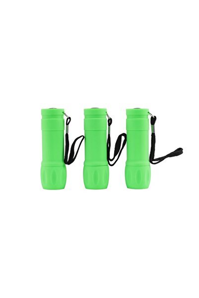 Lawazim Soft Grip Flashlight 3 Piece - Portable EDC Torch for Home Travel Emergency Use Green
