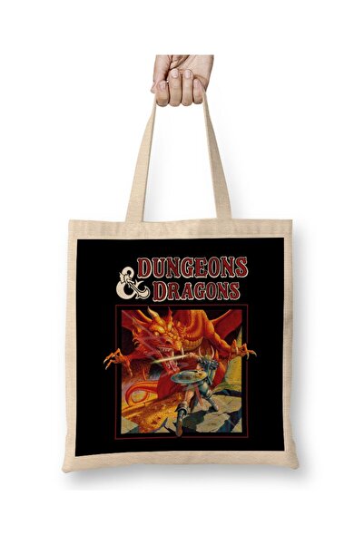 Toyaso Dungeons and Dragons Dragon Slayer White Tote Bag Long Handle Shopping Bag Beach Bag