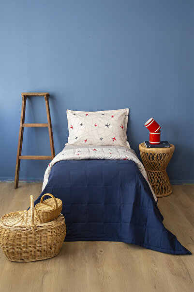 Apricitas HOME Plane Tek Kişilik Lastikli Çarşaflı Yatak Örtüsü Seti