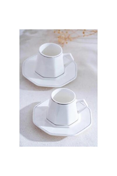 ACAR Elara Silver 6 Kişilik Kahve Fincanı Takımı - 90 ml MSKF84