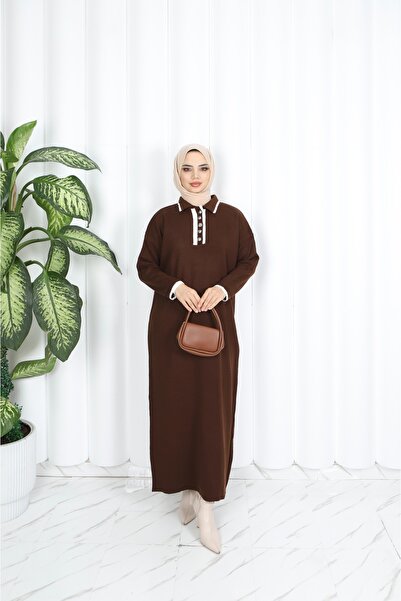 NİSUM MODA Polo Neck Knitwear Dress