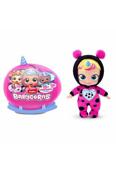 Zuru Babycorns Sevimli Sürpriz Bebek RA000000 - Koyu Mavi Beşik-Mavi Boynuz