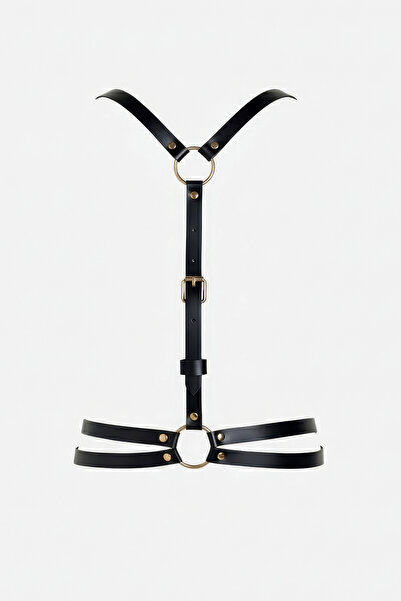 Angels Passion Curea neagră pentru femei, cu cataramă aurie, cu detaliu inel în formă de O, accesoriu punk rock