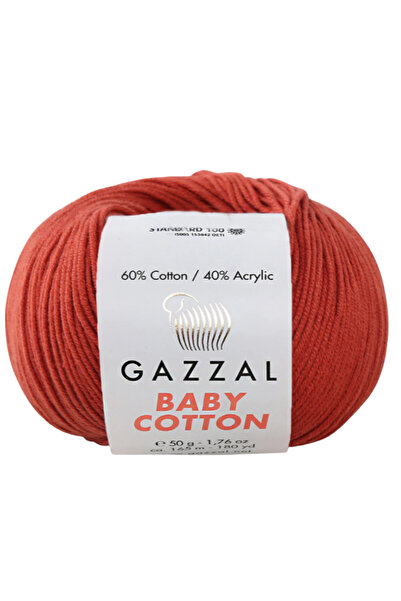 Gazzal خيط قطني للأطفال 50% قطن 50% أكريليك محبوك 50 جرام / 205 متر-3453