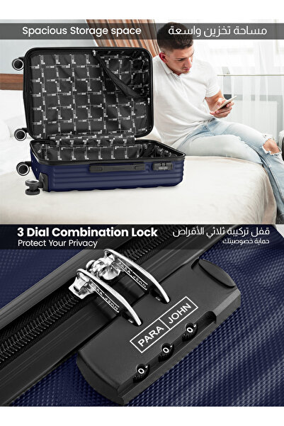 PARAJOHN 20-Inch Cabin ABS Hardshell Lightweight Luggage | 2.5kg 4-Wheel Spinner Carry-On Trolley