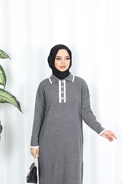 NİSUM MODA Polo Neck Knitwear Dress