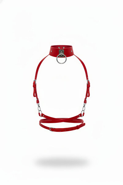 Angels Passion Cureaua roșie pentru femei, choker, cu lanț cu inel în formă d...