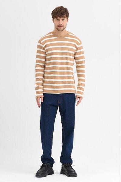 NGR Striped Knit Sweater Camel